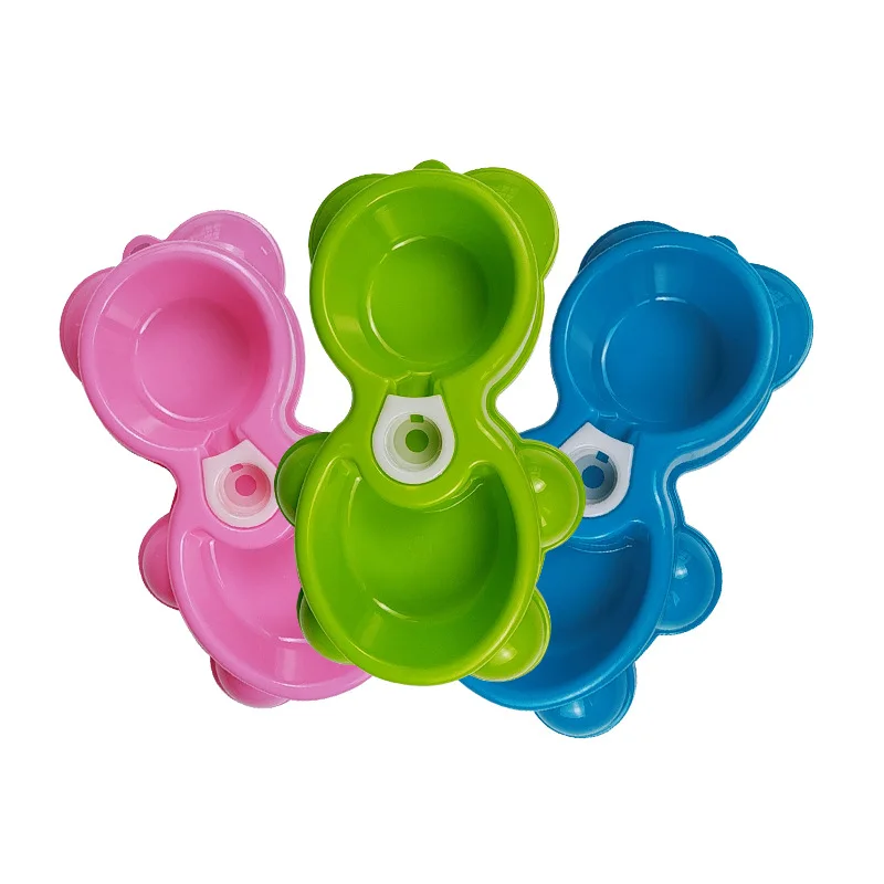 Товары для домашних животных пластиковая двойная собачья миска цветная фонтан