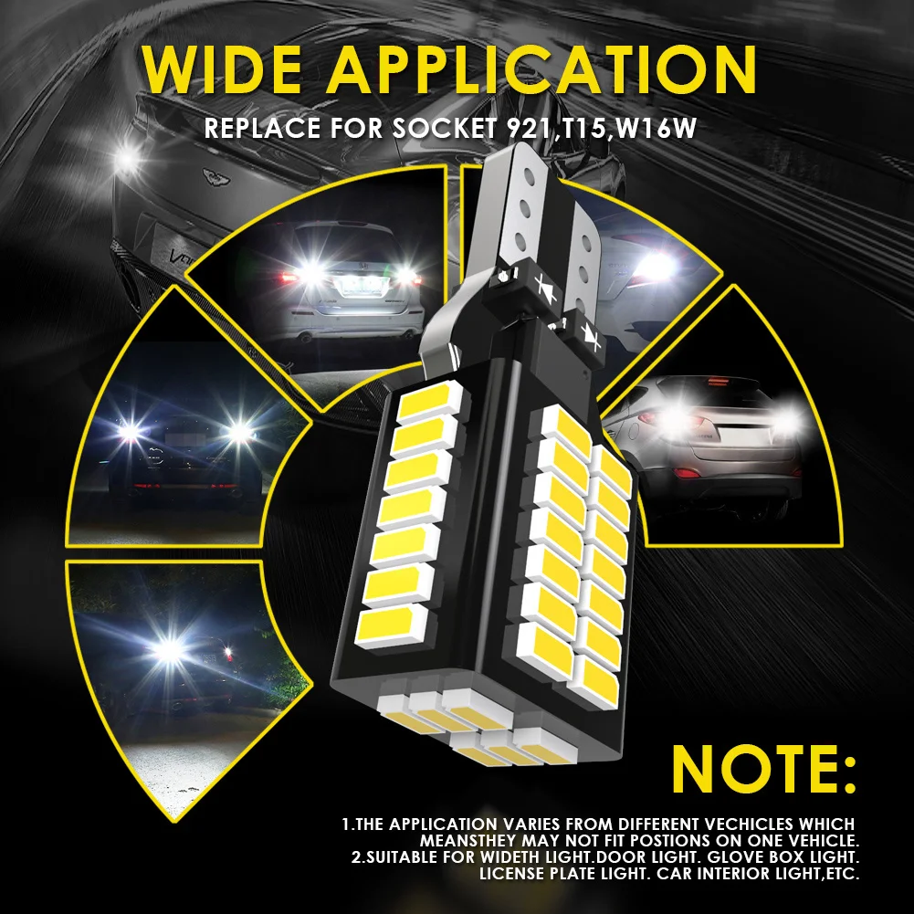 

2pcs T15 W16W LED Canbus Bulbs Car Reverse Backup Light For Renault Duster Megane 2 3 Logan Clio 4 Captur Scenic No Error T16