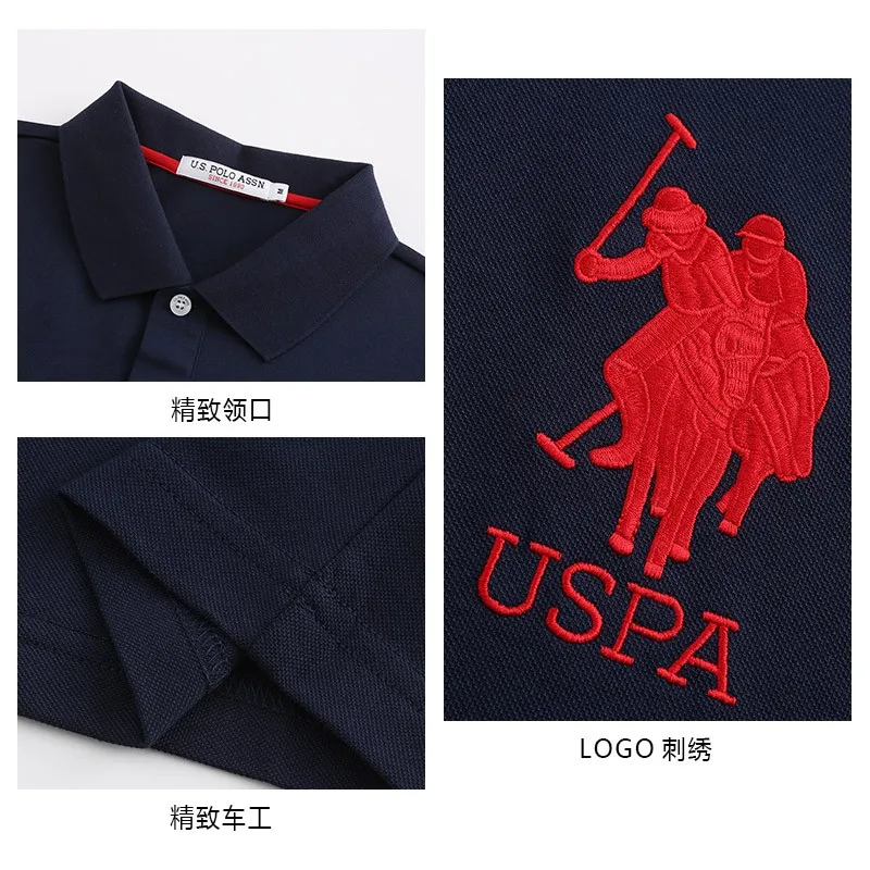 США POLO ASSN Новинка 3 цвета Классическая мужская рубашка с коротким рукавом
