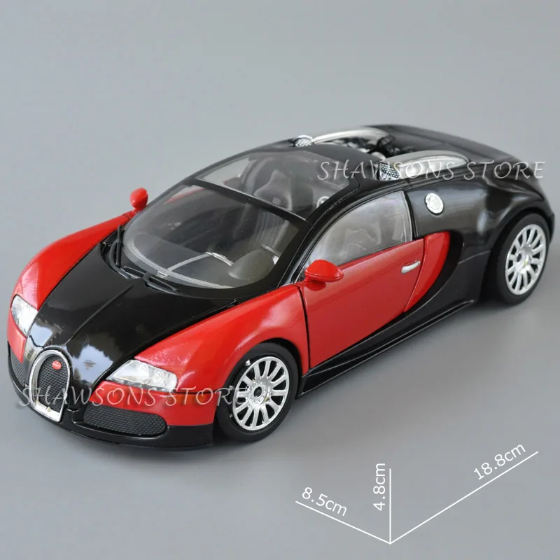 Модель спортивного гоночного автомобиля Bugatti Veyron 1:24 литый под давлением