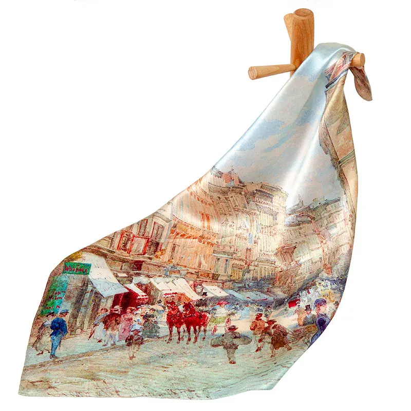 Чистый Шелковый шарф Для женщин бандана женский для волос Роскошный носовой