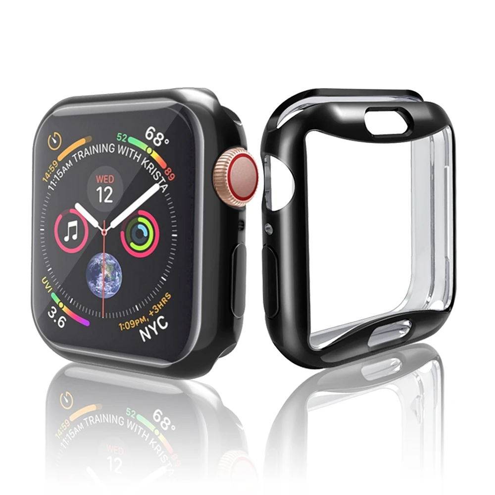 Ультра-мягкий тонкий чехол для Apple Watch TPU 40 мм 44 мм чехол Защитное покрытие часов полосы аксессуары для серии 4