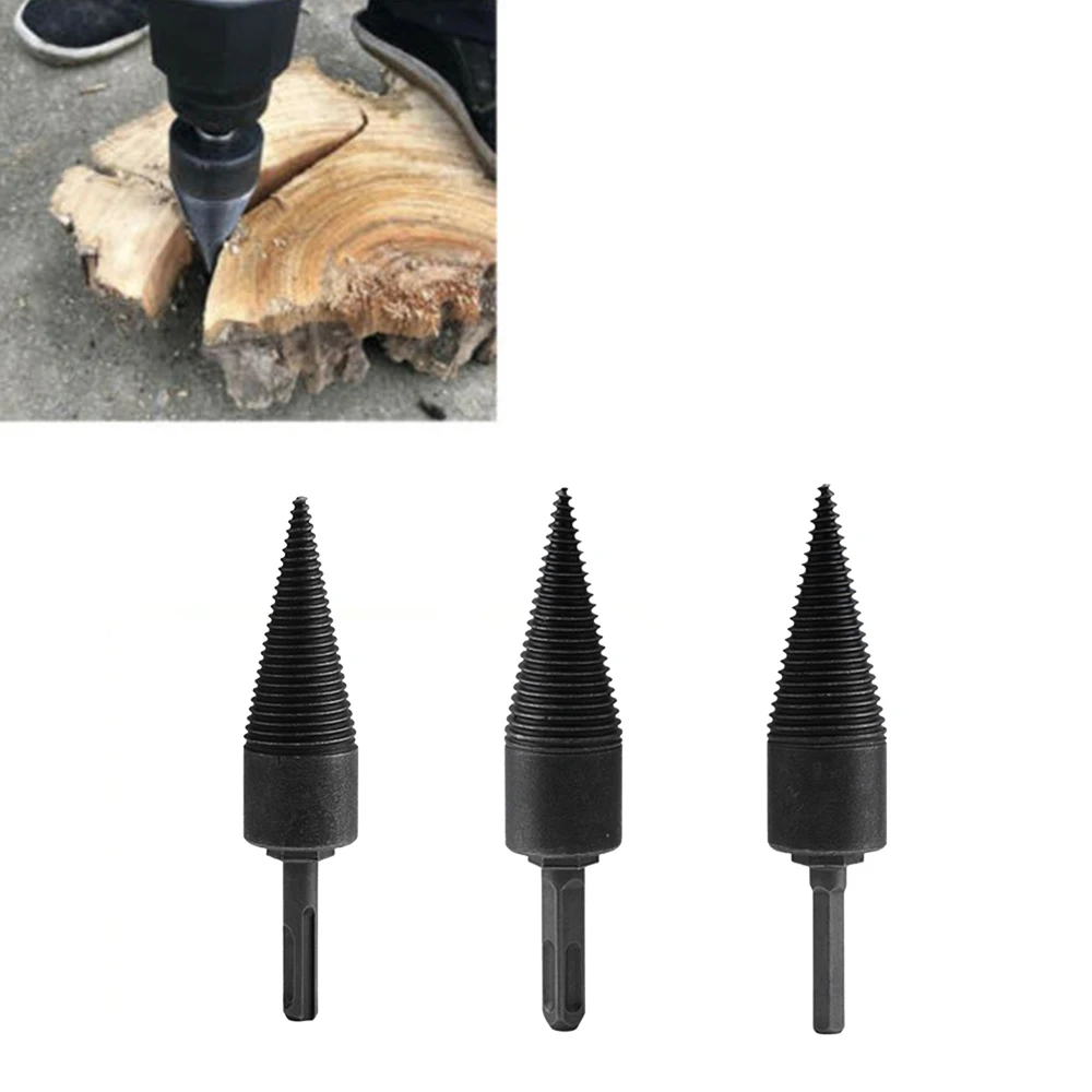 

Carbon Steel Splitter Drill Bit Screw Cone Woodworking Firewood Outdoor Logging Use Power Drilling Tools