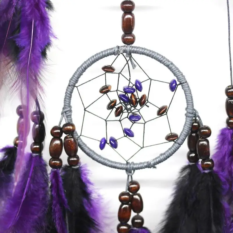 

2021 Purple Feather Dream Catchers Feathers Wall Hanging Decor Living Room Home Nordic Car Ornaments Room Decoration D9K1