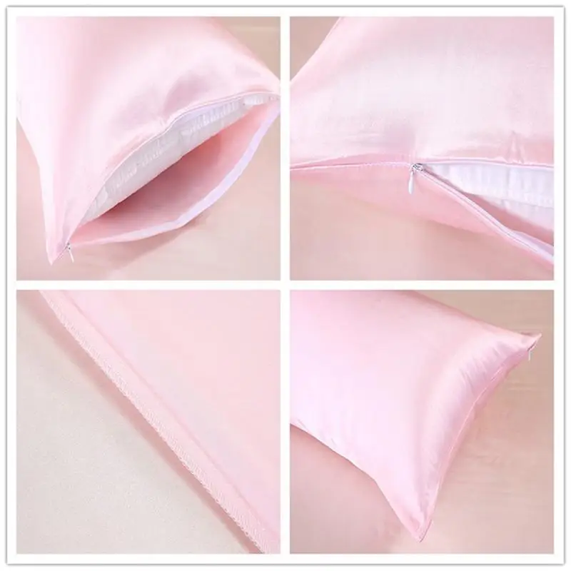 

40 100% nature mulberry silk pillowcase zipper pillowcases pillow case for healthy 51x76cm dark green/white home hotel use 1/2PC