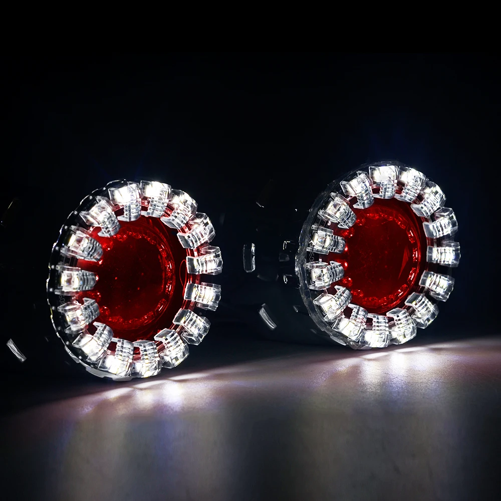 RED DEVIL EYES Светодиодные ходовые огни Лотос прятать ангельские глаза 2,5 дюймов би ксенон объектив проектора для Фар H4 H7 автомобиль модифицированный налобный фонарь дьявол глаза - Цвет: RED DEVIL EYES
