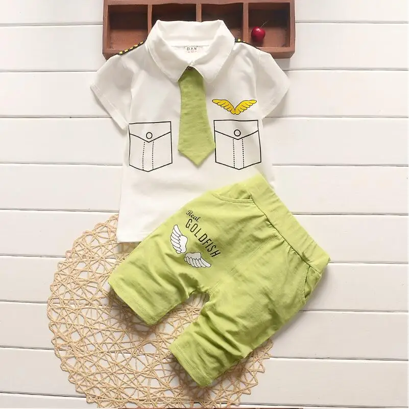 picture color BibiCola комплекты одежды для маленьких мальчиков, детские летние товары, bebe, хлопковые топы+ шорты на лямках комплект из 2 предметов одежда для малышей - Цвет: picture color