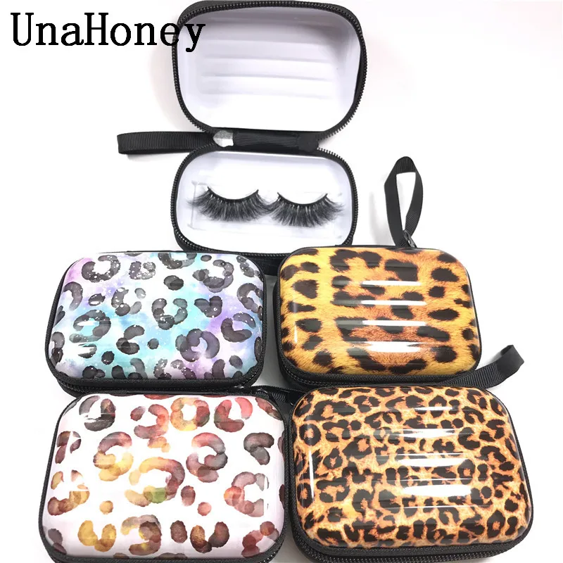 

Mini Leopard print Christmas Iron Suitcase Eyelashes Packing Box Mink Lash Tray Creative Luggage Style Lashes Storage Case Tool