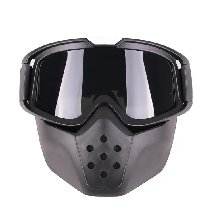 

HiMISS Motorcycle Retro Glasses Glasses Outdoor Sports Anti-sand With Detachable Motorcycle Mouth Filter