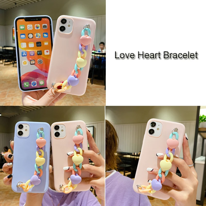 

Love Heart Bracelet Case For Huawei Honor Note 10 30 20 Lite PRO Plus 30i 30S 20S NOVA 5T 20i 10i P smart plus 2019 Cute Cover