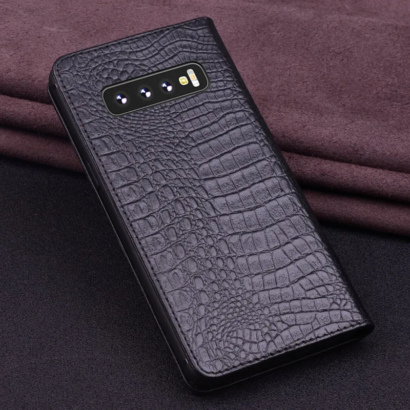 

Luxury Business Genuine Leather Magnetic Holder Thin Cases For Samsung Galaxy S10/Samsung Galaxy S10e Flip Holster Covers Funda