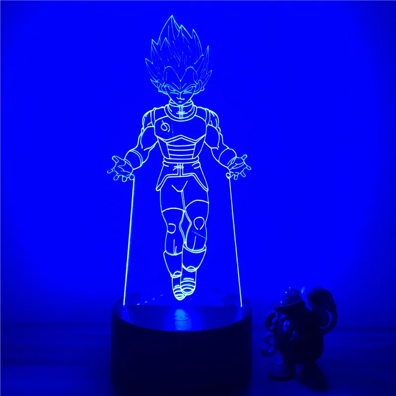 3D светодиодный ночной Светильник Dragon Ball Z Goku Super Saiyan, экшн-фигурка, 7 цветов, сенсорная Оптическая иллюзия, настольная лампа, режим украшения дома