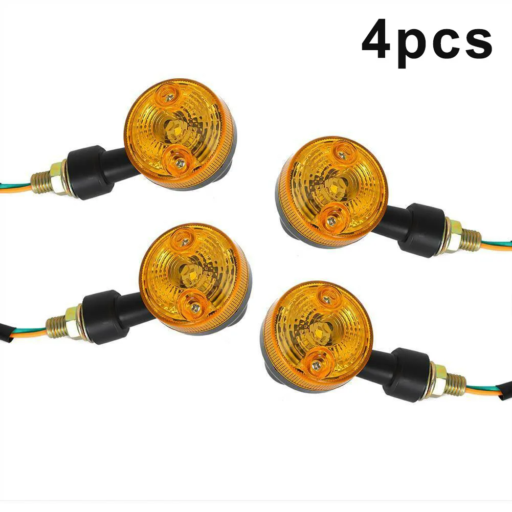 

4pcs Motorcycle Turn Signals Lights Amber Flasher 12V Indicator Universal Index Motorbike Blinker Directional Lamps Accessories