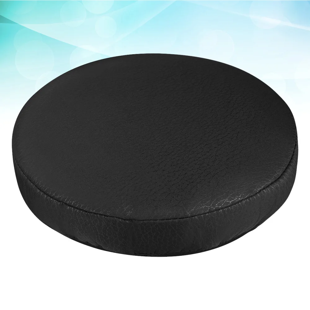 

Thick Elastic Barstool Seat Cushion Cover Practical Stool Cover Soft Round Chair Protector for Home Shop - Black (Diameter 35cm