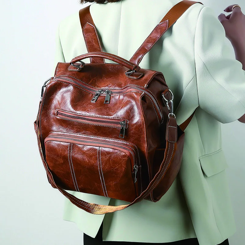 Повседневный женский рюкзак, Классический Дамский ранец на плечо из искусственной кожи, модный дизайнерский рюкзак для девушек