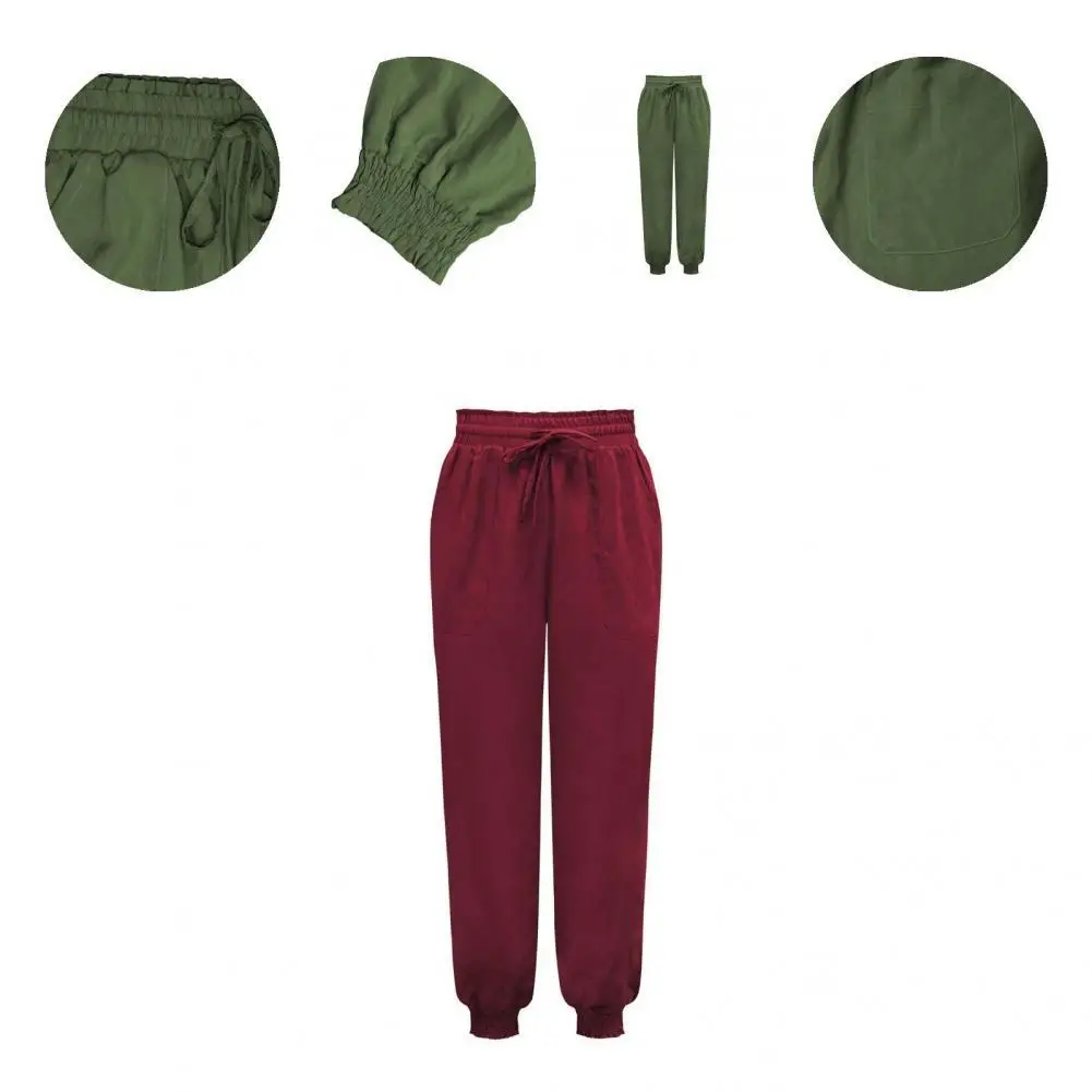 

Elastic Waist Trendy Wear-resistant Women Trousers Simple Women Trousers Quick dry for Daily Wear