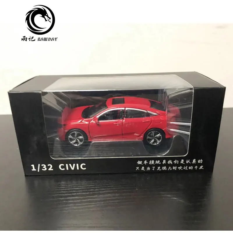 Красный 3 шт./партия JK 1/32 масштабная модель автомобиля игрушки Япония Honda Civic звук и свет литья под давлением Металл тянет назад модель автомобиля игрушка - Цвет: Красный