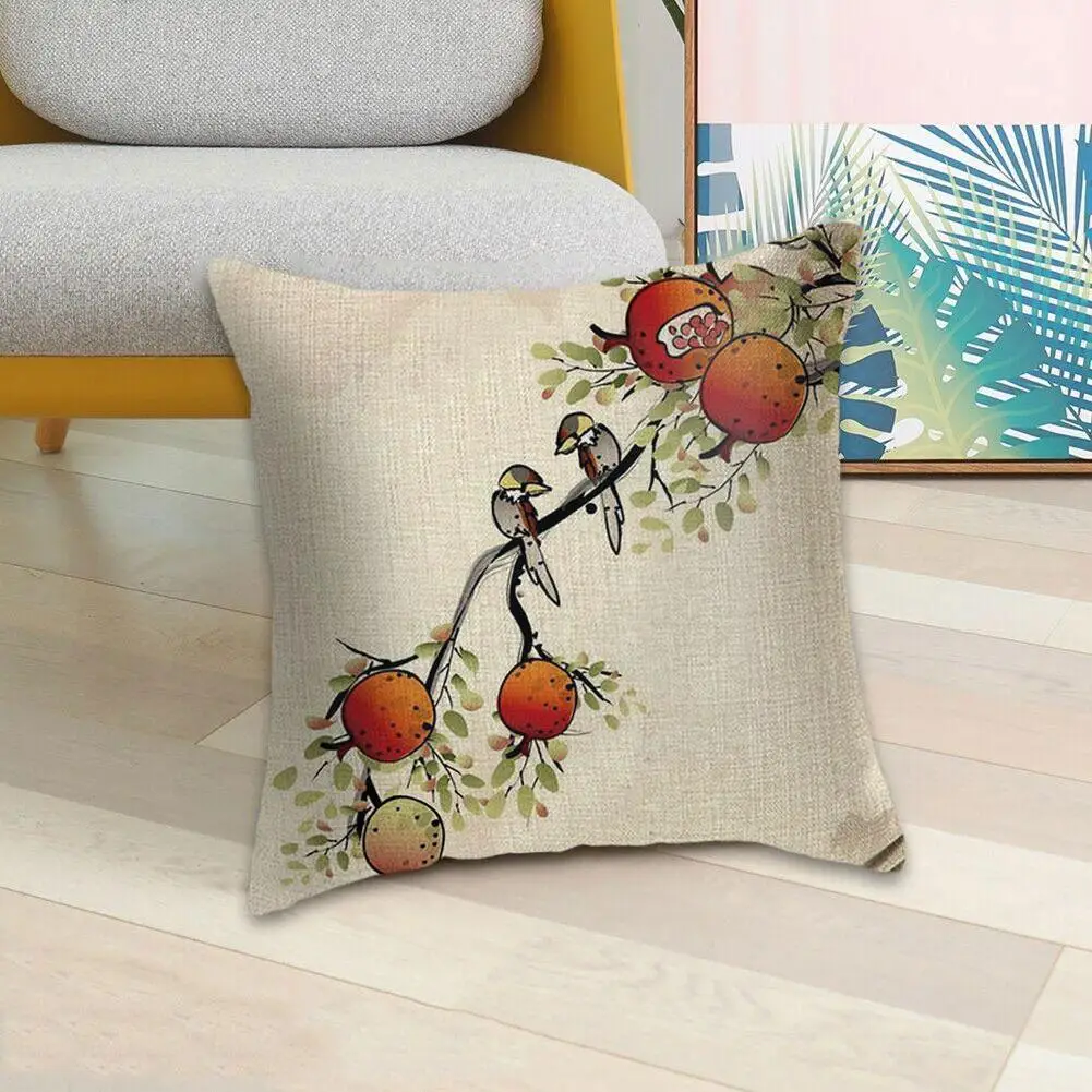 

Ink Plant Pillowcase Single-sided Linen Pillowcase Pillow Cover Graceful Pattern Home K4A1 Decoration Chinese Style Traditi Z9D0