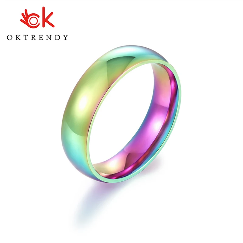 Oktrendy Радужное кольцо из нержавеющей стали ЛГБТ горсти для мужчин женщин