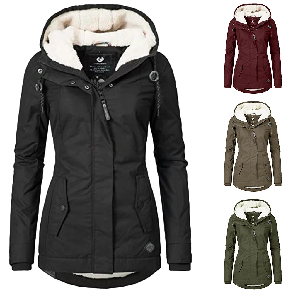 Новинка зимние хлопковые парки пальто женская модная теплая Толстая однотонная