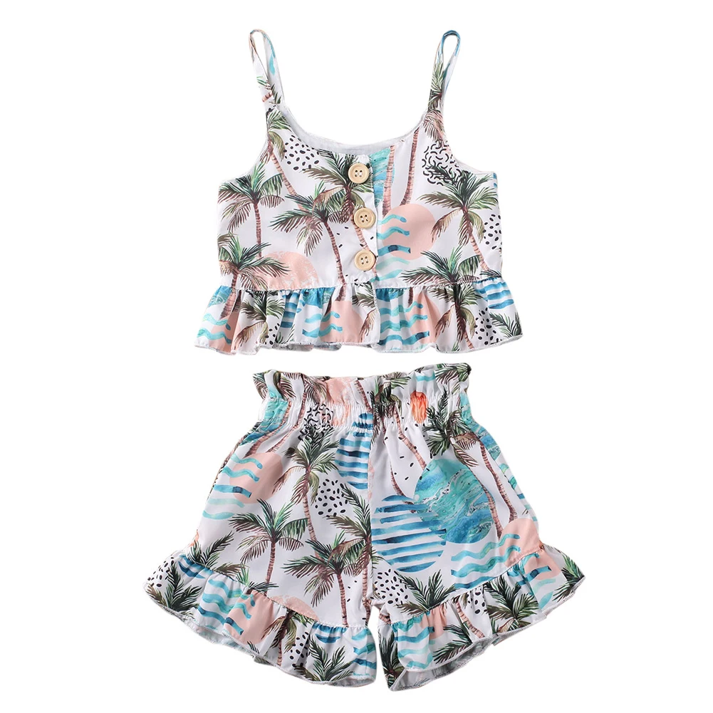 

US Cute Baby Gril 6M-5T High Waisted Bikini Set Swimsuit Padded Bathing Suit Swimwea