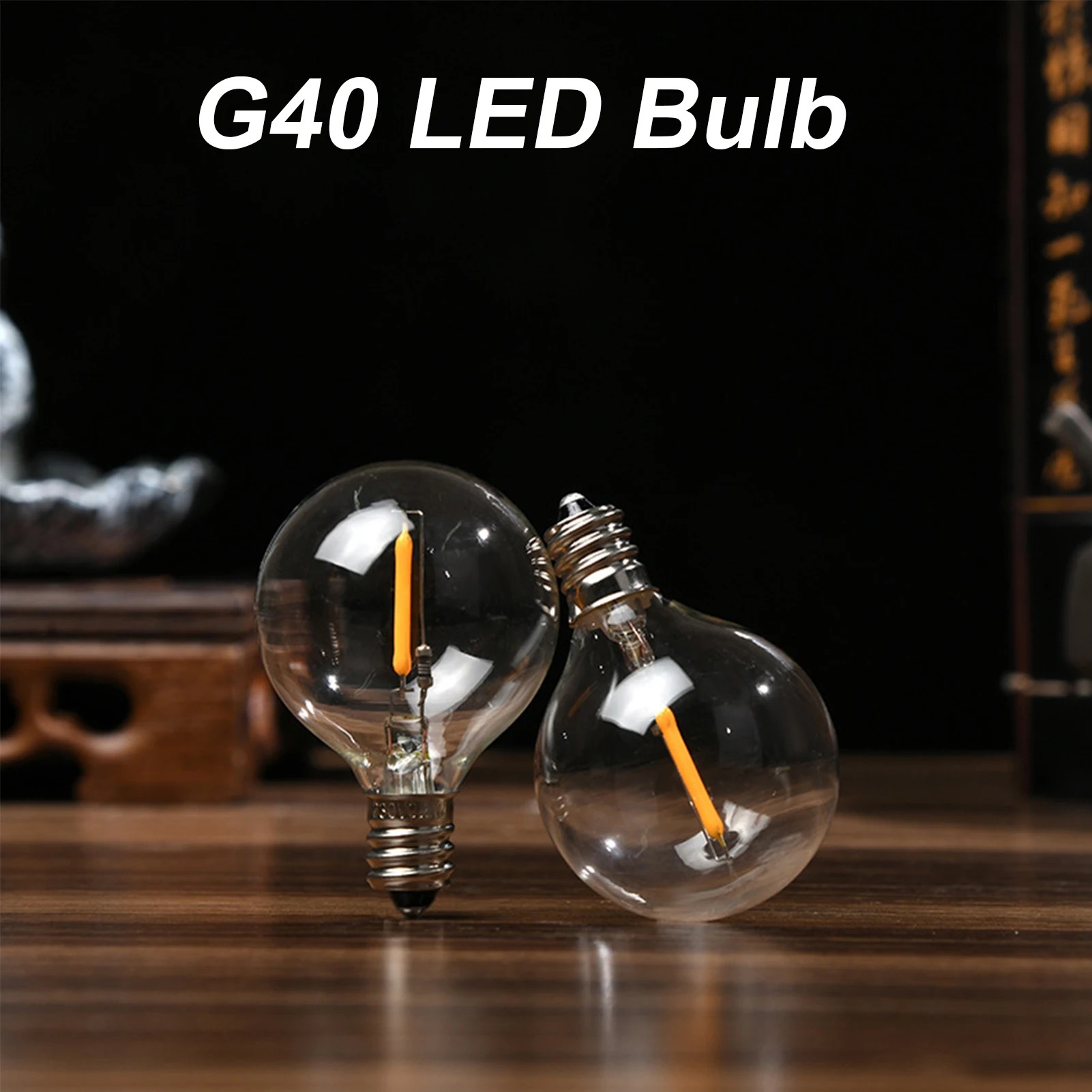 

Globe LED G40 Bulb Lamp 25 Pack E12 Base Socket Holder IP44 Water Resistance Warm White for String Light Home Party Decoration