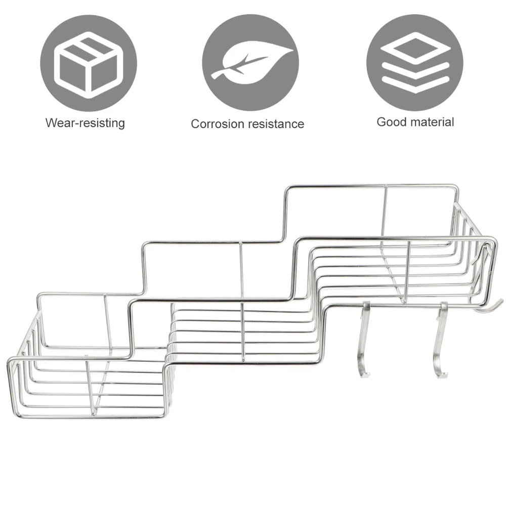 

Stainless Steel Wall Storage Rack Punching-free Storage Holder for Kitchen