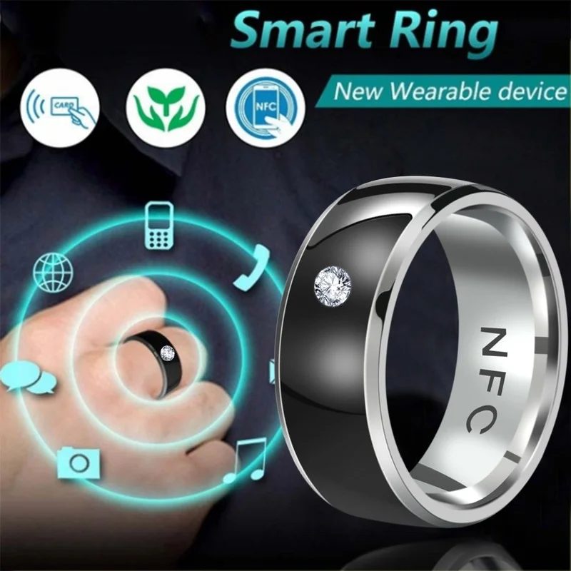 1PCS White/Black Smart Intelligent Technology Multifunctional NFC Finger Ring Wearable Connect Android Phone Equipment Ring
