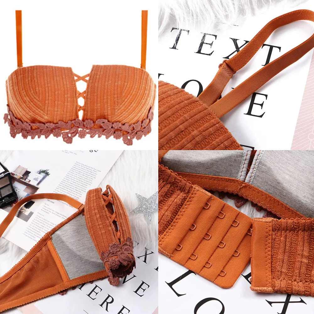 Женский пуш-ап сексуальный бюстгальтер четырехконтурная чашка Вышитый