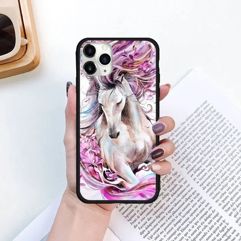

horse Running Horse watercolor pattern Phone Cases for iPhone 11 12 pro XS MAX 8 7 6 6S Plus X 5S SE 2020 XR Luxury brand shell