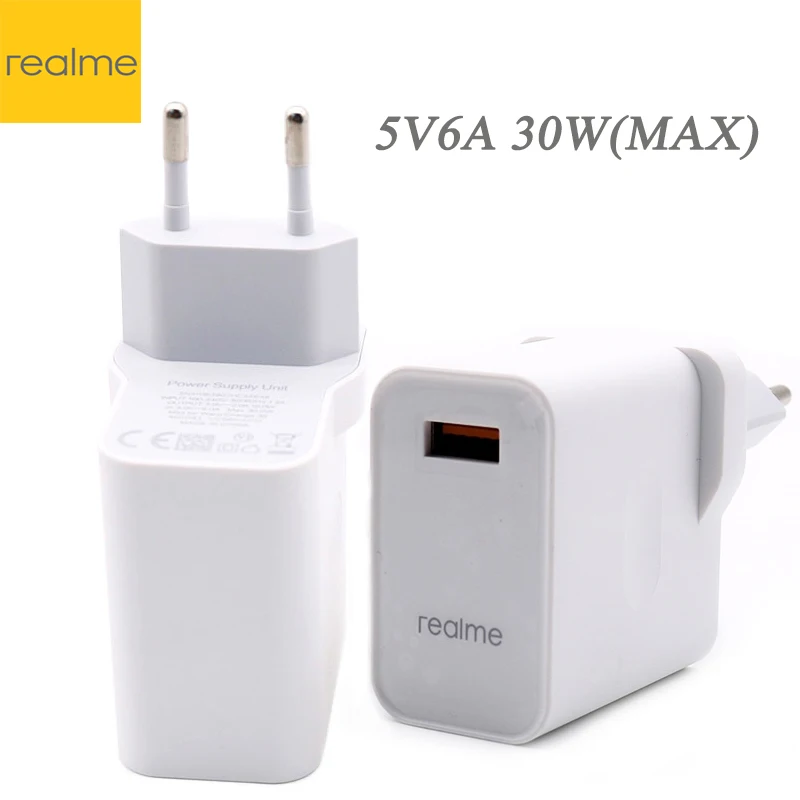 Зарядное устройство realme 30 Вт SuperDart VCU чип с кабелем типа C для Realme X2 Pro X50 6 6i адаптер