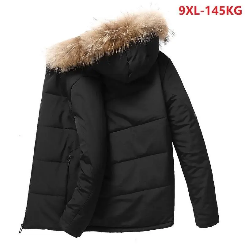 Зимняя мужская куртка больших размеров из плотного флиса с капюшоном 7XL 8XL теплая куртка больших размеров 5XL 9XL Мужская свободная парка