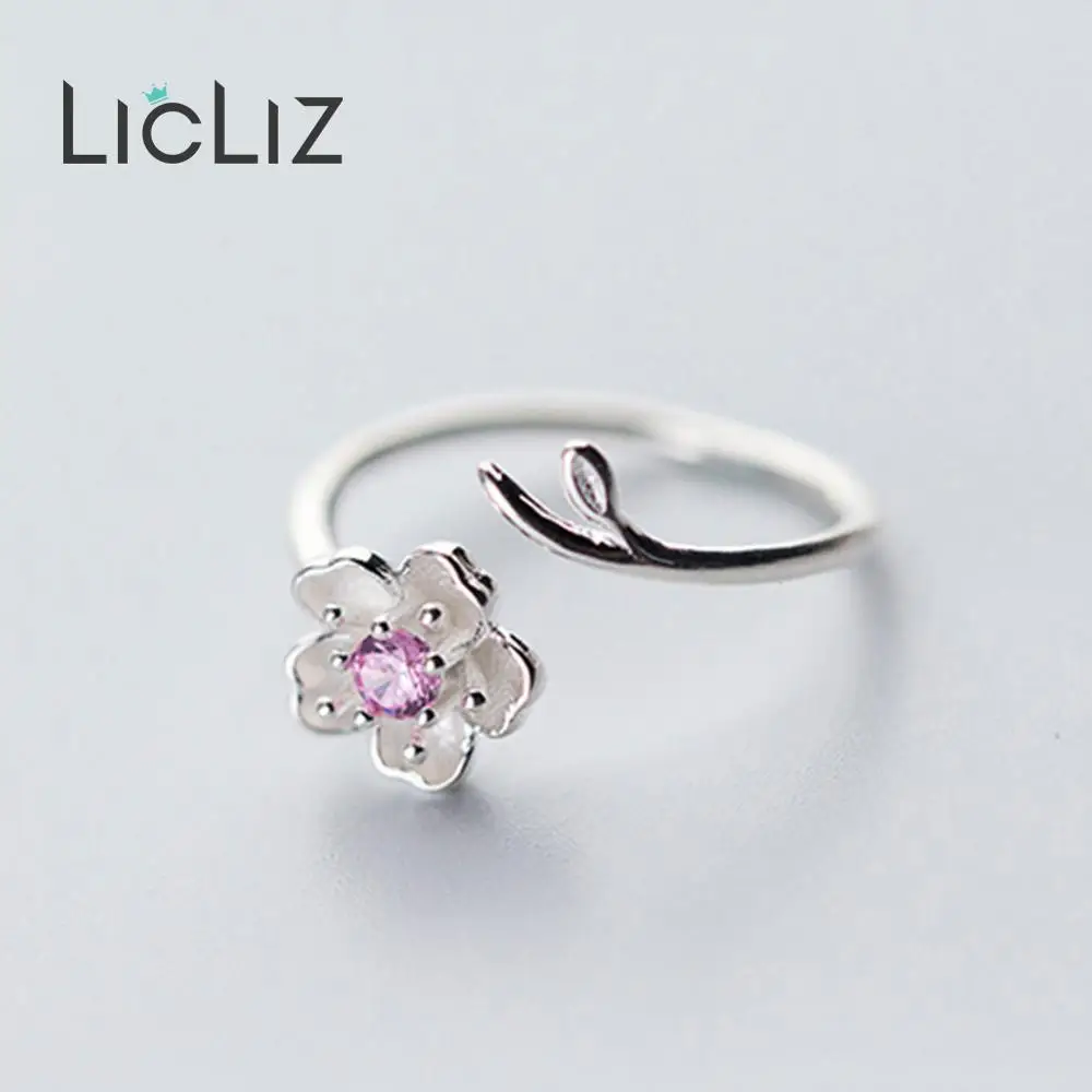 Женские открытые кольца из серебра 925 пробы с цветком персика | Украшения и