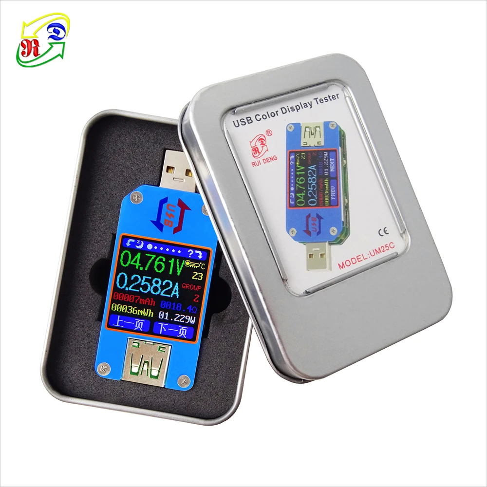 UM25 UM25C для приложения USB 2 0 Type-C ЖК-Вольтметр Амперметр измеритель тока напряжения