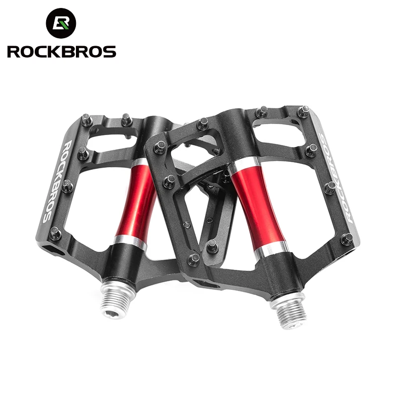 

ROCKBROS MTB Pedales Bike Pedals Flat Pedals Aluminum 9/16" Non-Slip Sealed Bearing 21PCS Cleats Alloy Bicycle Platform Pedals