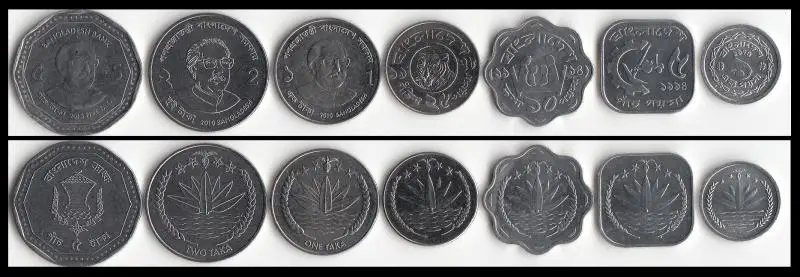 

Bangladesh 7 Pieces Set Coins Asia New Original Coin Unc Collectible Edition Real Rare Commemorative Random Year