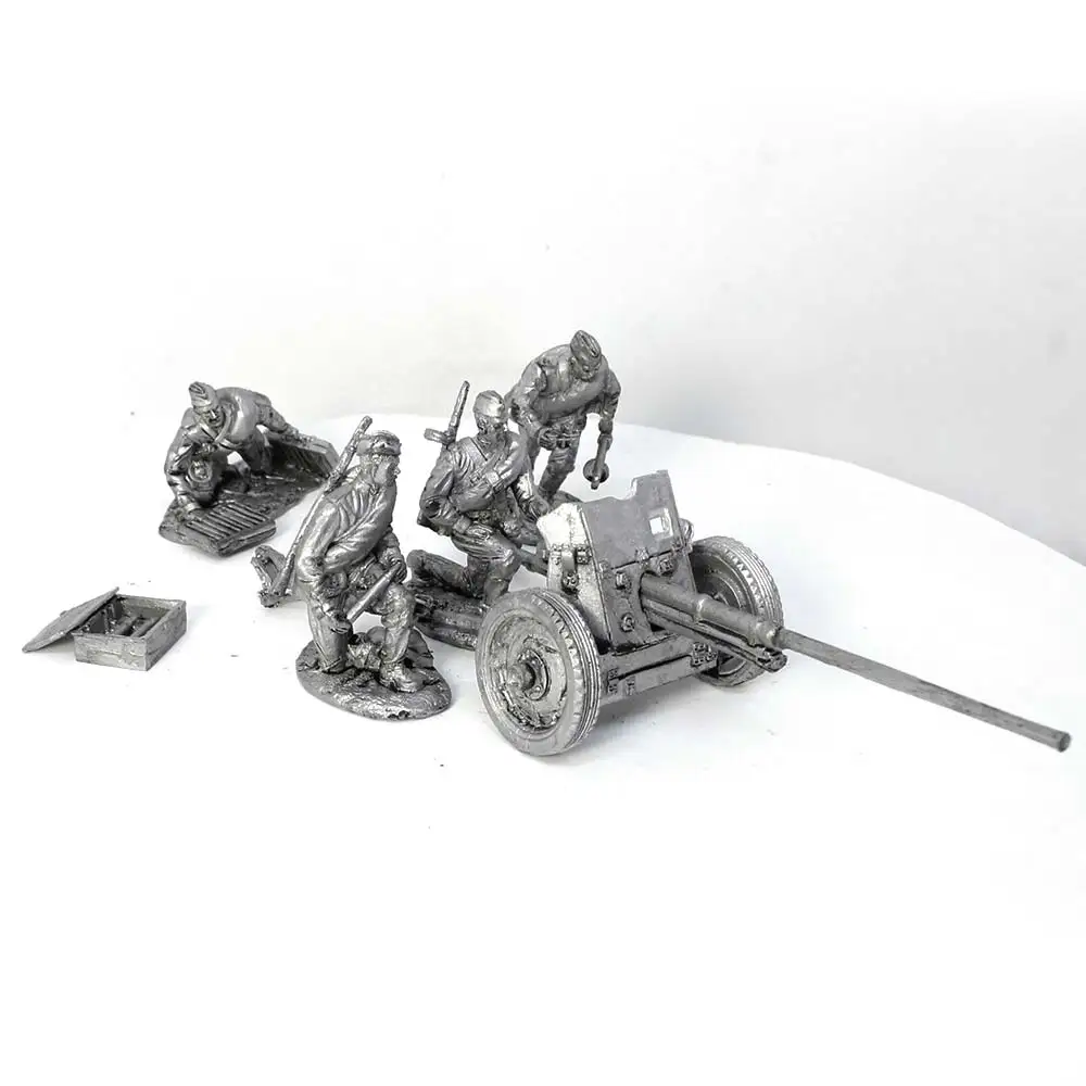Модель противотанковой пушки 45 мм (обр1942 г) с расчетом Красная армия СССР 1943-45 гг -