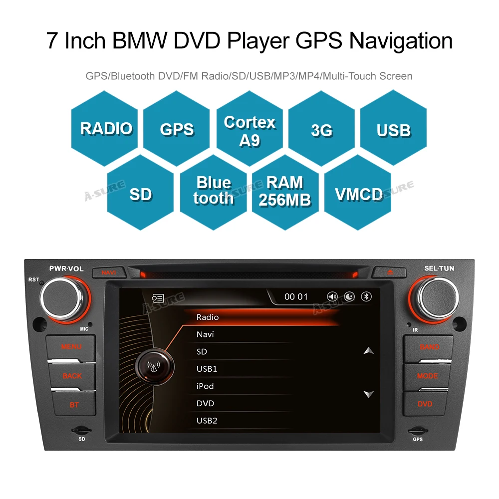  Конечно 1 Din Автомобильный мультимедийный плеер 7 &quotАвто Радио DVD внутри DAB + BT SWC