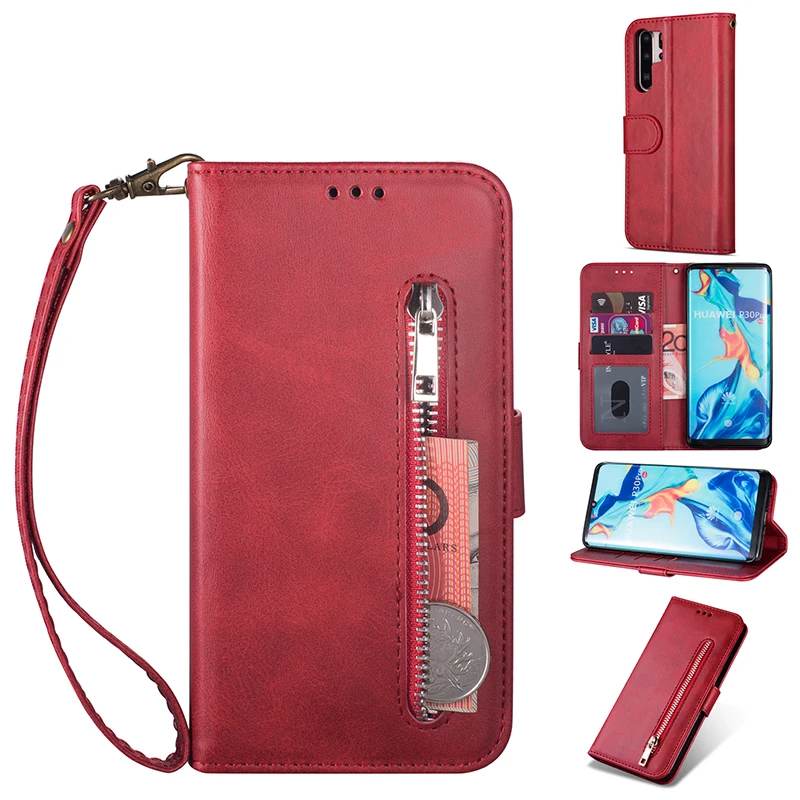 Для huawei P20 Lite P30 Pro Mate10 20 Lite P Smart Y6 Y7 кожаный чехол-кошелек на молнии с откидной крышкой и подставкой для карт чехол для телефона