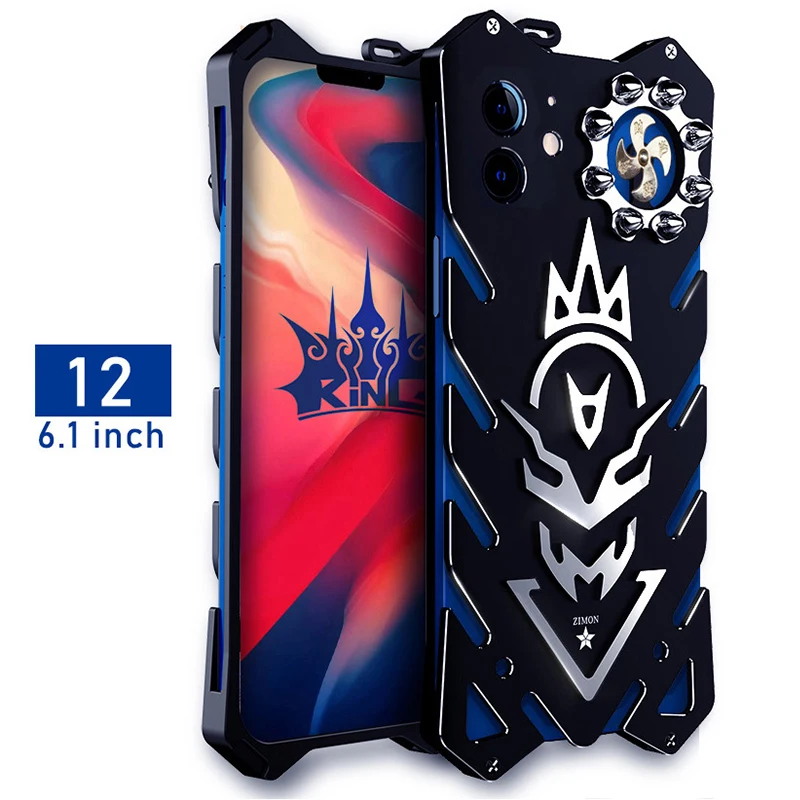 

Luxury Armor Metal Aluminum CNC technology manufacturing Cover For iphone 12 PRO MAX mini case mechanical Fan Bullet Phone shell