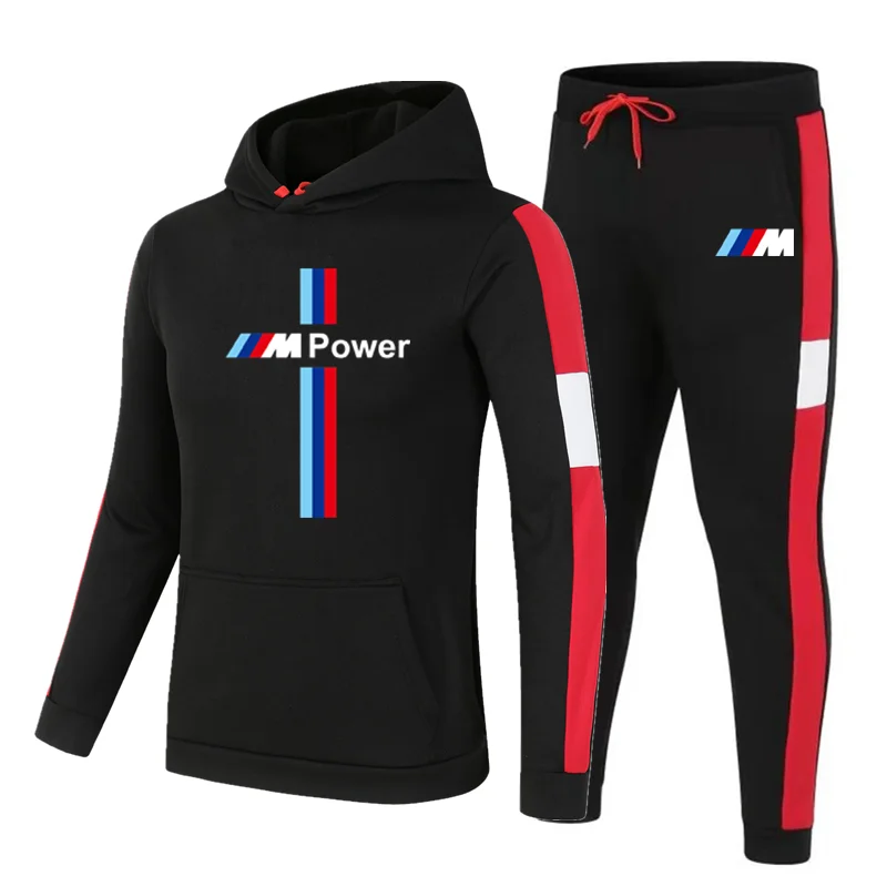 

BMW M Men's Sportswear Sets 2020 Autumn Winter Hooded Thick Male Casual Tracksuit Men 2 Piece Sweatshirt + Sweatpants Set