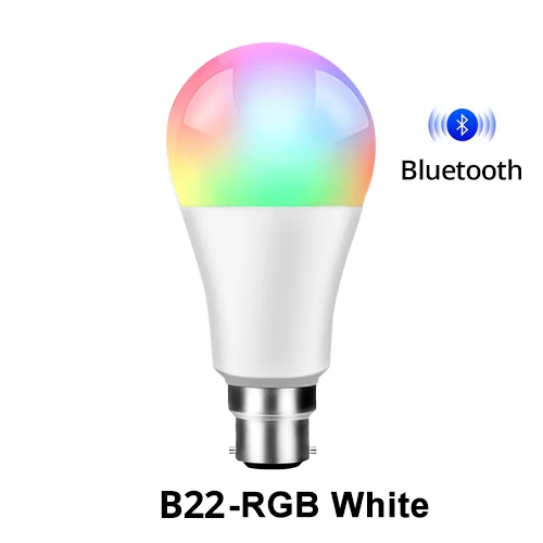 B22 RGB White Беспроводной Bluetooth умный светодиодный светильник E27/B22 15 Вт Wifi умный светильник с регулируемой яркостью Домашний Светильник ing Quarto APP светодиодный светильник с дистанционным управлением - Испускаемый цвет: B22 RGB White