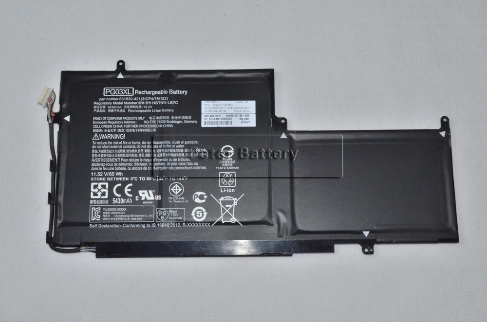 JIGU 11 52 V 65WH оригинальный планшетный аккумулятор HSTNN LB7C PG03XL TPN Q168 для HP Spectre X360 15