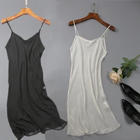 100 silk chemise transparent nightgown nightdress sleepwear with straps jn016