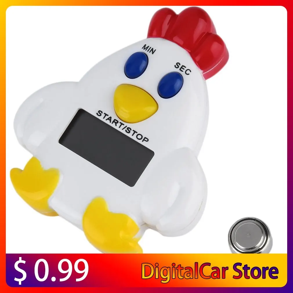 

Dropshipping Mini Family Reminder Cartoon Adorable Chicken Kitchen Timer 99 Minute 59 Seconds Cooking Mechanical Alarm Bell