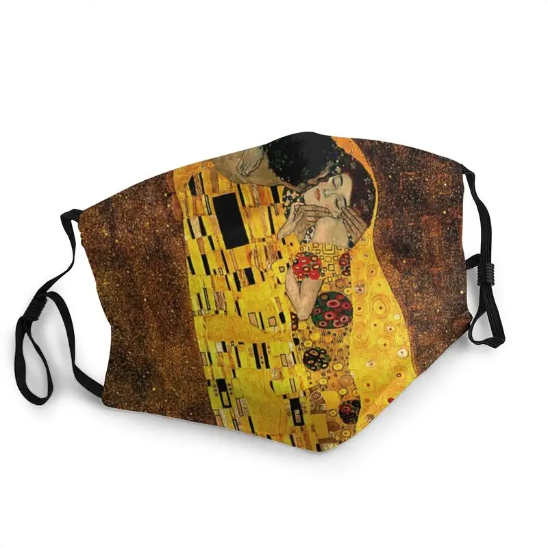 

Klimt Kiss Washable Unisex Adult Face Mask Gustav Klimt Freyas Art Dustproof Protection Cover Respirator Mouth Muffle