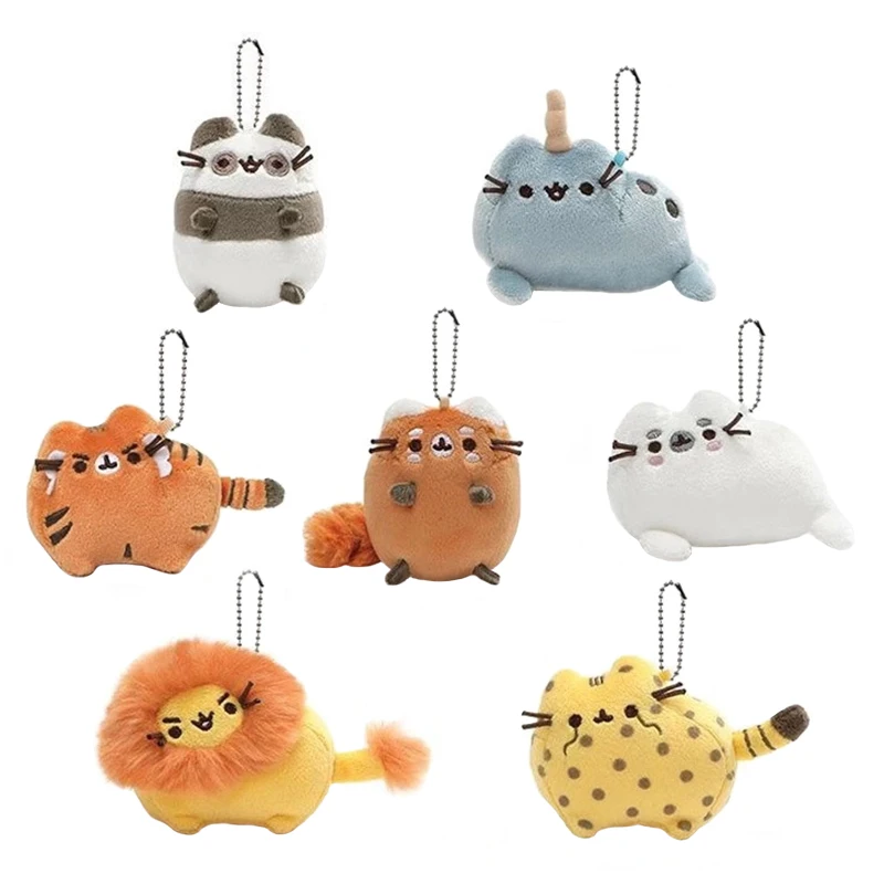 

Cute Cartoon Animal Cat Plush Toy Keychain Backpack Key Button Fat Cat Orange Cat Persian Cat Stuffing Plush Soft Mini Plush Toy