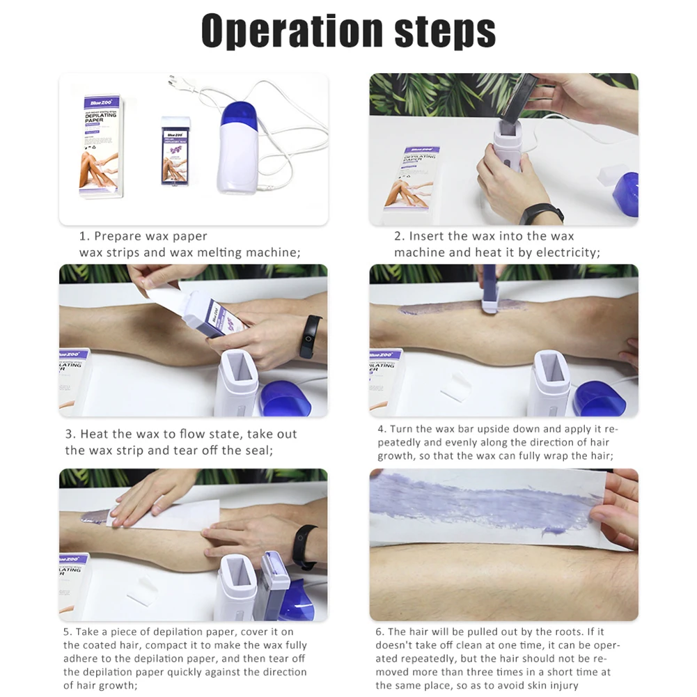 

Electric Hair Remover Set Epilator Wax Heater Machine Wax Strip Paper Kit Cartridge Sticks Paper