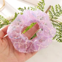 new girls small scrunchies women hair tie glitter large coil shiny ponytail holder hair accessories