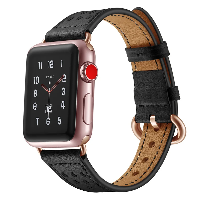 Ремешок из воловьей кожи для Apple Watch Band Series 5/4/3/2/1 42 мм 38 спортивный кожаный браслет